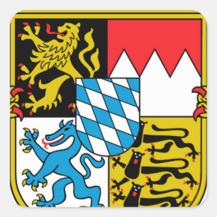 Bayern (tyskland) vapensköld fyrkantigt klistermärke