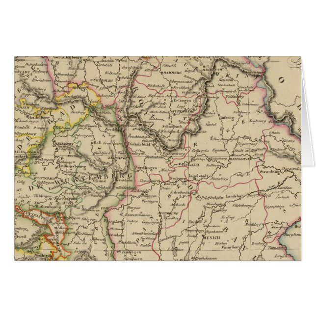 Bayern, W?rttemberg och Baden Gr Hälsningskort (Framsidan Horizontal)