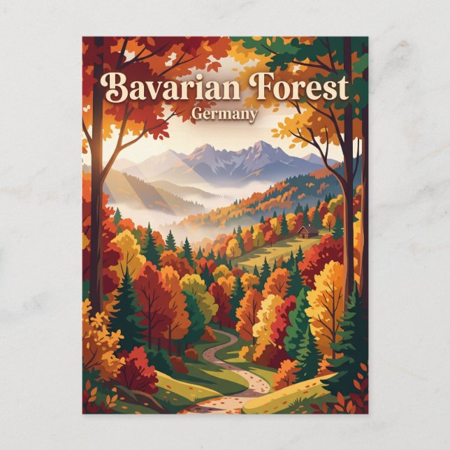 Bayerska skogen Tyskland Vykort (Framsida)