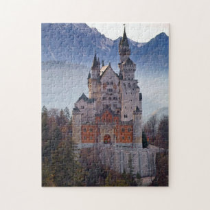 Bayerskt slott Neuschwanstein i vinter Pussel