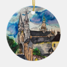 Bayeux Cathedral Frankrike Ceramic Ornament