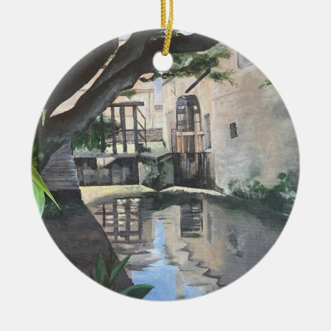 Bayeux Frankrike Vatten Wheel Ornament (Framsidan)