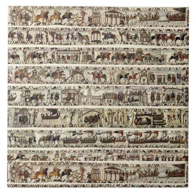 BAYEUX TAPESTRY 1066 Battle of Hastings Kakelplatta (Framsidan)