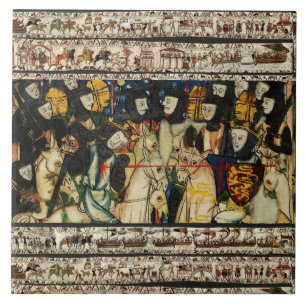 BAYEUX TAPESTRY 1066 Kung Harold Kakelplatta