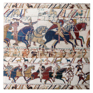 BAYEUX TAPESTRY 1066 NORMAN KNIGHTS AND ARCHERS KAKELPLATTA