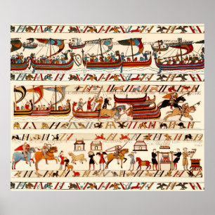 BAYEUX TAPESTRY 1066,NORSKA KNIGHTS,VIKING FRAKTAS POSTER