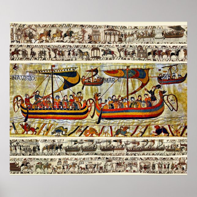 BAYEUX TAPESTRY 1066 VIKING FRAKTASS POSTER (Framsidan)