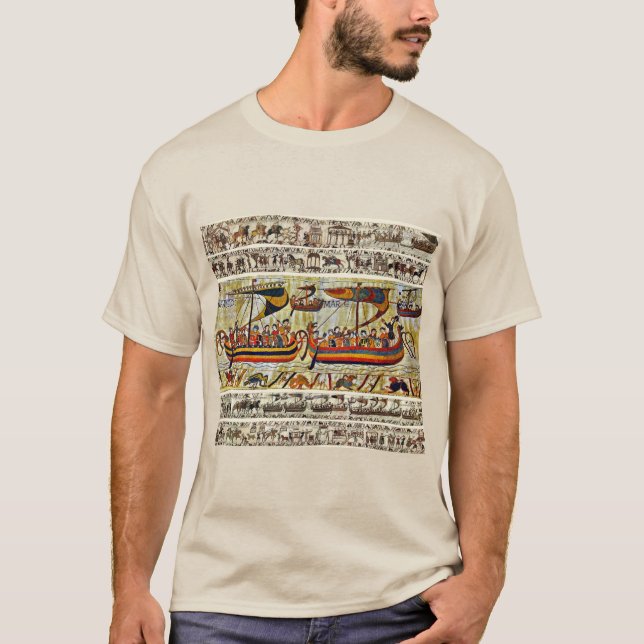 BAYEUX TAPESTRY 1066 VIKING FRAKTASS T SHIRT (Framsida)