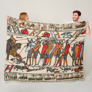 BAYEUX TAPESTRY BATTLE OF HASTINGINGS NORMAN KNIGH FLEECEFILT