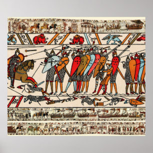 BAYEUX TAPESTRY,BATTLE OF HASTINGINGS,NORMAN KNIGH POSTER