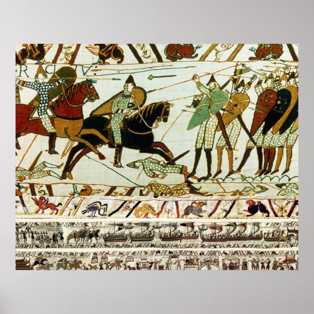 BAYEUX TAPESTRY,BATTLE OF HASTINGS ,NORMAN KNIGHTS POSTER (Framsidan)