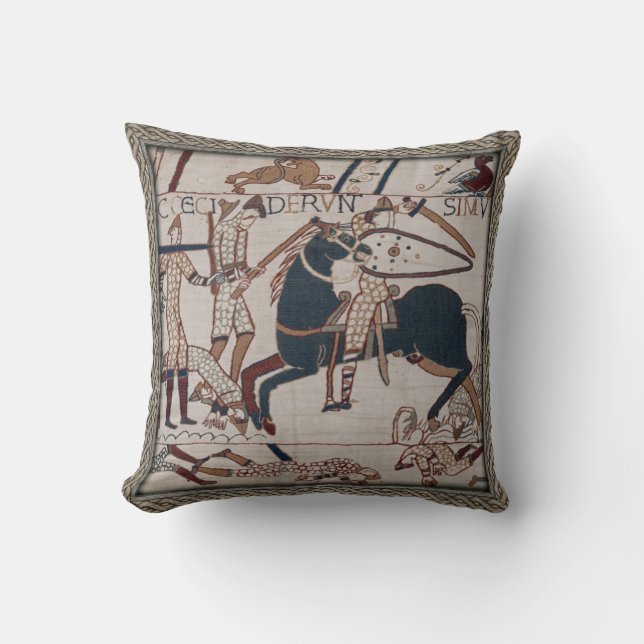 Bayeux Tapestry Battle Scene Dekorativ kudde (Framsida)