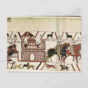 Bayeux Tapestry Earl Harold till Duke of Normany Vykort