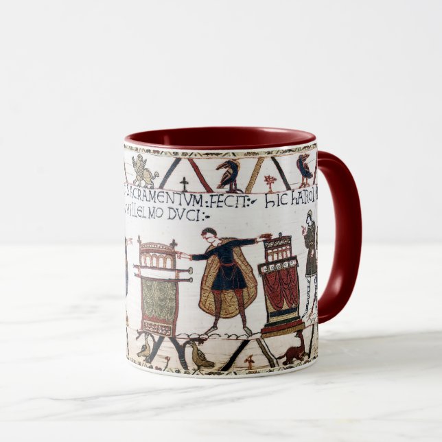 BAYEUX TAPESTRY Harold gjorde en ed på Heliga Reli Mugg (Framsida höger)