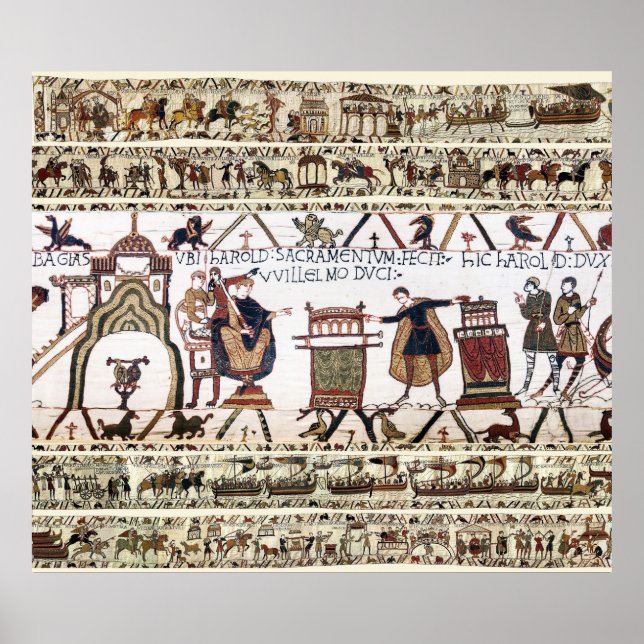 BAYEUX TAPESTRY Harold gjorde en ed på Heliga Reli Poster (Framsidan)