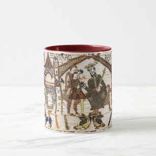 BAYEUX TAPESTRY Kung Edward Confessor och Harold Mugg