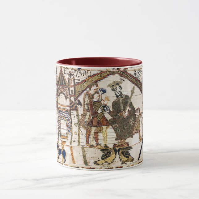 BAYEUX TAPESTRY Kung Edward Confessor och Harold Mugg (Center)