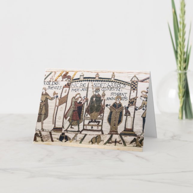 Bayeux Tapestry - Kung Harold Coronation Kort (Framsida)