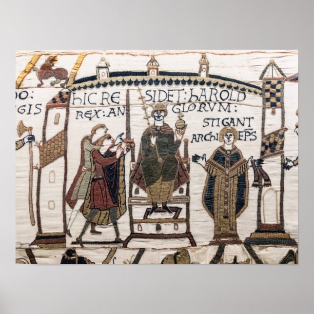 Bayeux Tapestry - Kung Harold Coronation Poster (Framsidan)