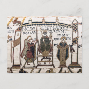 Bayeux Tapestry - Kung Harold Coronation Vykort