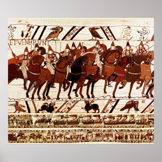 BAYEUX TAPESTRY NORMAN ARMY, KNIGHTS HORSEBACK POSTER (Framsidan)