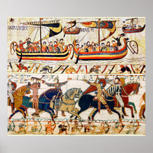 BAYEUX TAPESTRY,NORMAN KNIGHTS,ARCHERS,VIKING FRAK POSTER