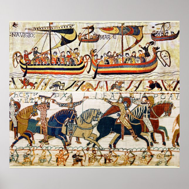 BAYEUX TAPESTRY,NORMAN KNIGHTS,ARCHERS,VIKING FRAK POSTER (Framsidan)