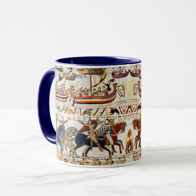 BAYEUX TAPESTRY NORMAN KNIGHTS,VIKING FRAKTASS,ARC MUGG (Framsida vänster)