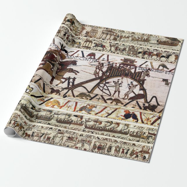BAYEUX TAPESTRY SIEGE OF DINAN,ATTACK TO CASTLE PRESENTPAPPER (Utrullad)