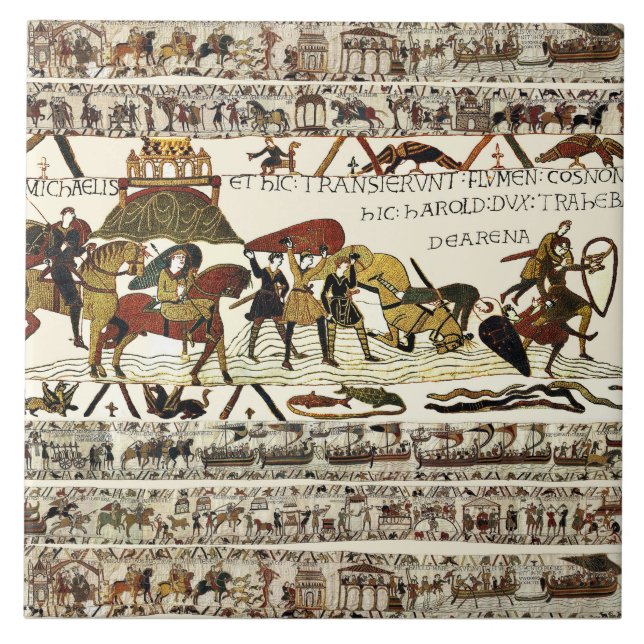 BAYEUX TAPESTRY William vid Mont Saint-Michel Kakelplatta (Framsidan)
