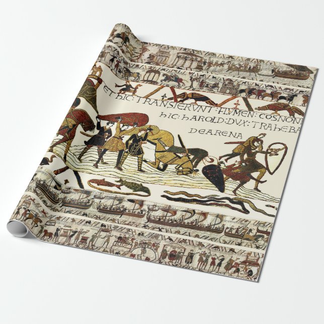 BAYEUX TAPESTRY William vid Mont Saint-Michel Presentpapper (Utrullad)