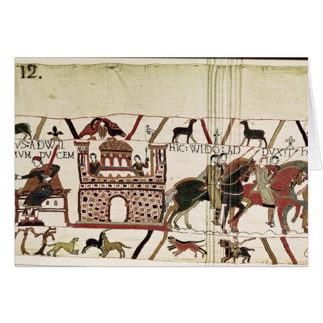 Bayeux TapestryEarl Harold till hertigen av Hälsningskort (Framsidan Horizontal)