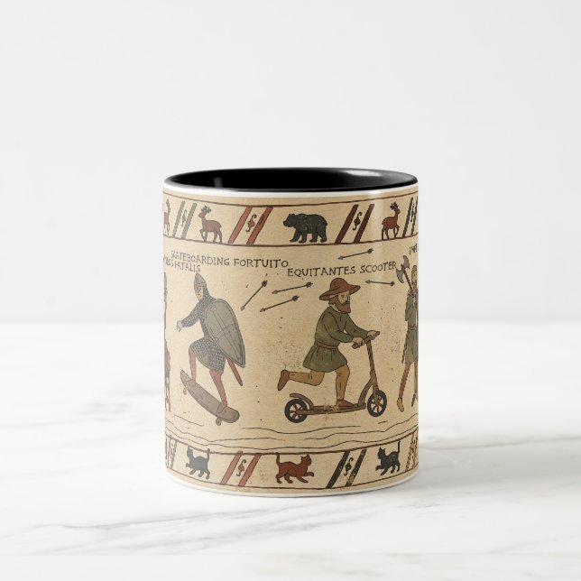 Bayeux-tapetparodi Två-Tonad Mugg (Center)