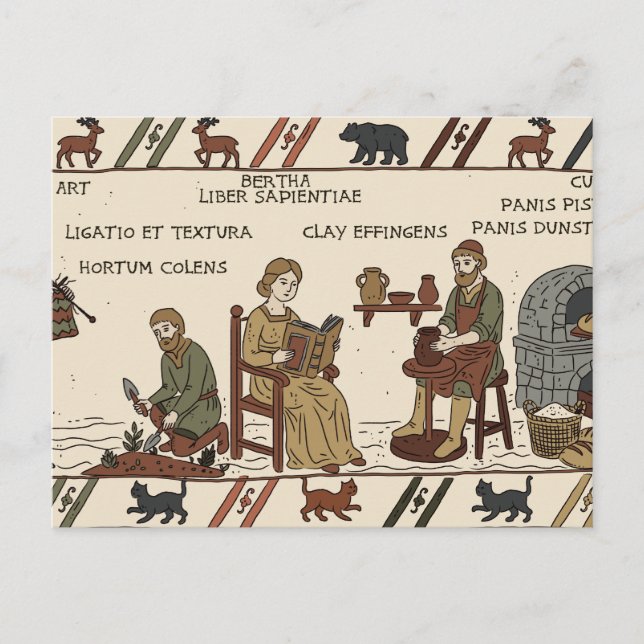 bayeux-tapetparodi vykort (Framsida)