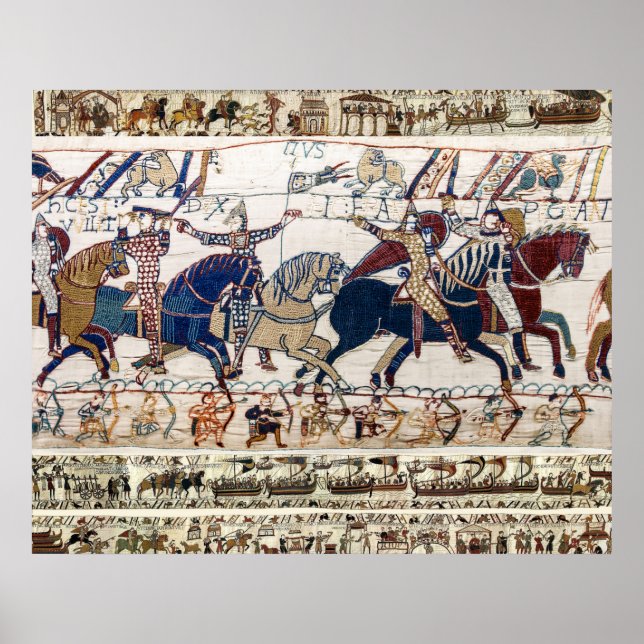 BAYEUXTAPETEN 1066 NORMANDISKA RIDDAR OCH BÅGskytt Poster (Framsidan)