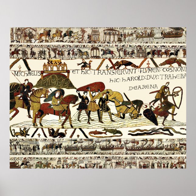 BAYEUXTAPETEN William vid Mont Saint-Michel  Poster (Framsidan)