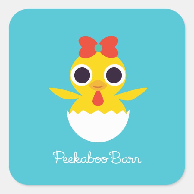 Bayla Chicken Fyrkantigt Klistermärke (Framsida)