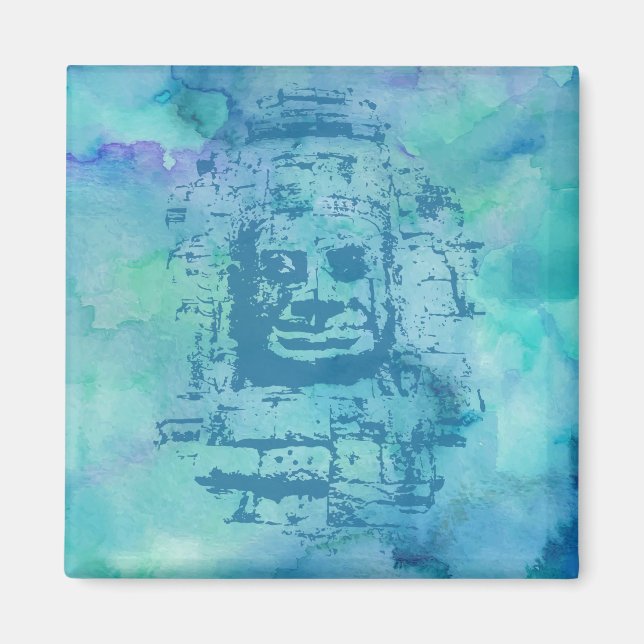 Bayon Ansikte Blue Magnet (Framsidan)