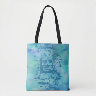 Bayon Ansikte Blue Tygkasse