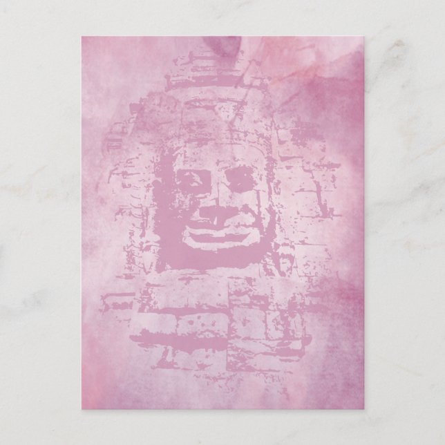 Bayon Ansikte Rosa Vykort (Framsida)