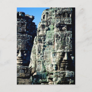 Bayon Temple i Angkor Kambodja två ansikte Vykort