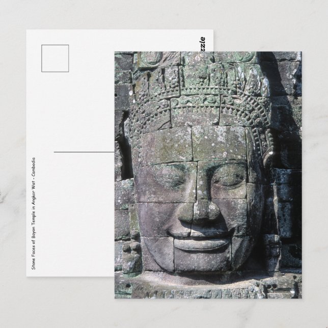 Bayon Temple in Angkor Wat - Kambodja Vykort (Fram/baksida)