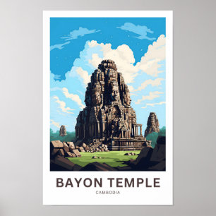 Bayon Temple Kambodja Travel Skriv ut Poster