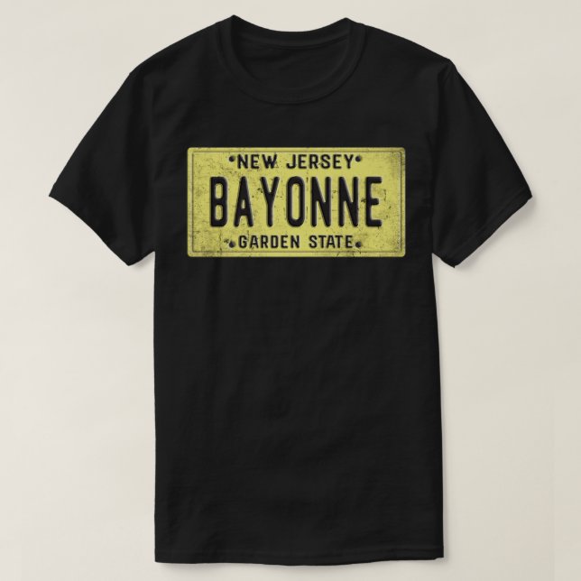 Bayonne New jersey NJ Retro Hometown-registrerings T Shirt (Design framsida)