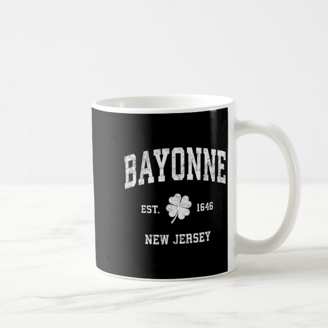 Bayonne New Jersey Vintage Shamrock Srts  Kaffemugg (Höger)