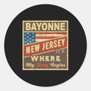 Bayonne Nj Det är där min berättelse börjar Runt Klistermärke