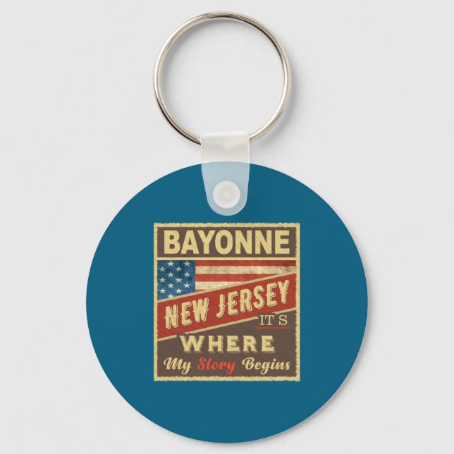 Bayonne Nj Its Where My Story Begins _1  Nyckelring (Framsida)