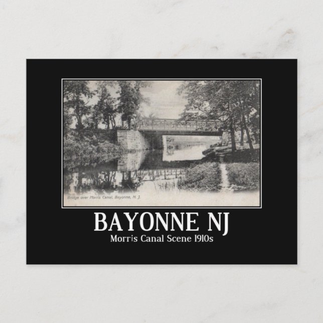 Bayonne NJ Morris Canal 1910s Vykort (Framsida)