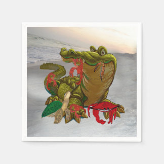 Bayou-alligator Cajun-servetter från min konst Pappersservett
