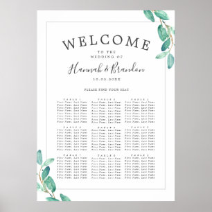 Bayou Botanicals Bröllop   9 BORD   Sittdiagram Poster